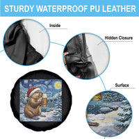Otter Beer Christmas Spare Tire Cover Starry Night Van Gogh - Wonder Print Shop