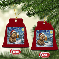 Otter Beer Xmas Ceramic Ornament Starry Night Van Gogh - Wonder Print Shop