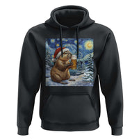 Otter Beer Christmas Hoodie Starry Night Van Gogh - Wonder Print Shop