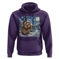 Otter Beer Christmas Hoodie Starry Night Van Gogh - Wonder Print Shop
