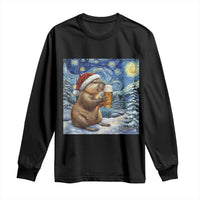 Otter Beer Christmas Long Sleeve Shirt Starry Night Van Gogh - Wonder Print Shop