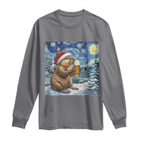 Otter Beer Christmas Long Sleeve Shirt Starry Night Van Gogh - Wonder Print Shop