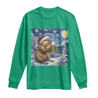 Otter Beer Christmas Long Sleeve Shirt Starry Night Van Gogh - Wonder Print Shop