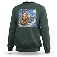 Otter Beer Christmas Sweatshirt Starry Night Van Gogh - Wonder Print Shop