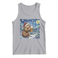 Otter Beer Christmas Tank Top Starry Night Van Gogh - Wonder Print Shop
