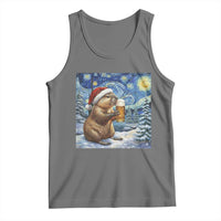 Otter Beer Christmas Tank Top Starry Night Van Gogh - Wonder Print Shop