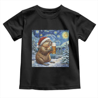 Otter Beer Christmas Toddler T Shirt Starry Night Van Gogh - Wonder Print Shop