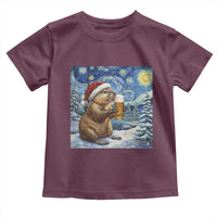 Otter Beer Christmas Toddler T Shirt Starry Night Van Gogh - Wonder Print Shop