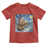 Otter Beer Christmas Toddler T Shirt Starry Night Van Gogh - Wonder Print Shop