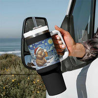 Otter Beer Christmas Tumbler With Handle Starry Night Van Gogh - Wonder Print Shop