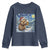 Otter Beer Christmas Youth Sweatshirt Starry Night Van Gogh - Wonder Print Shop