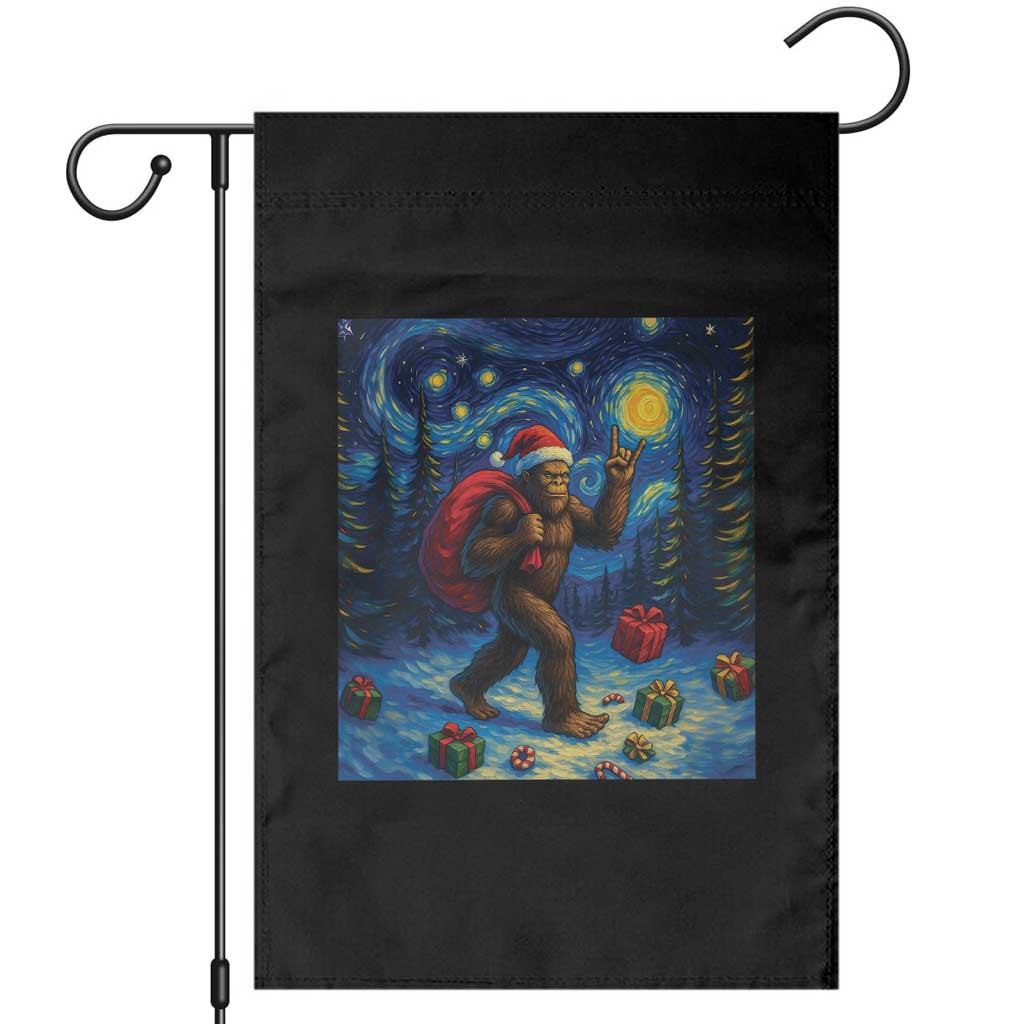 Bigfoot Christmas Garden Flag Starry Night Van Gogh - Wonder Print Shop