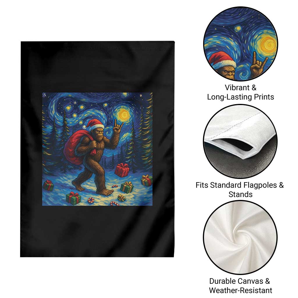 Bigfoot Christmas Garden Flag Starry Night Van Gogh - Wonder Print Shop