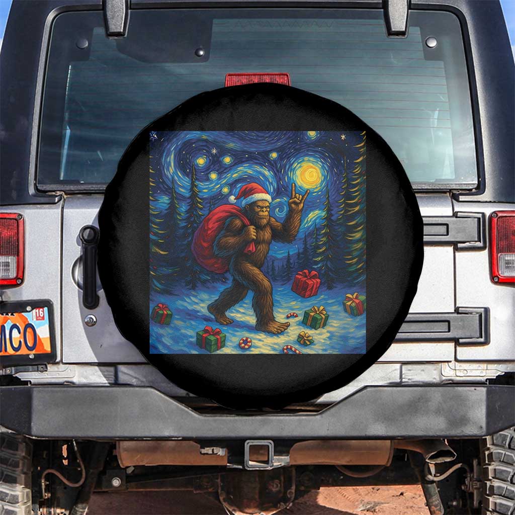 Bigfoot Christmas Spare Tire Cover Starry Night Van Gogh - Wonder Print Shop