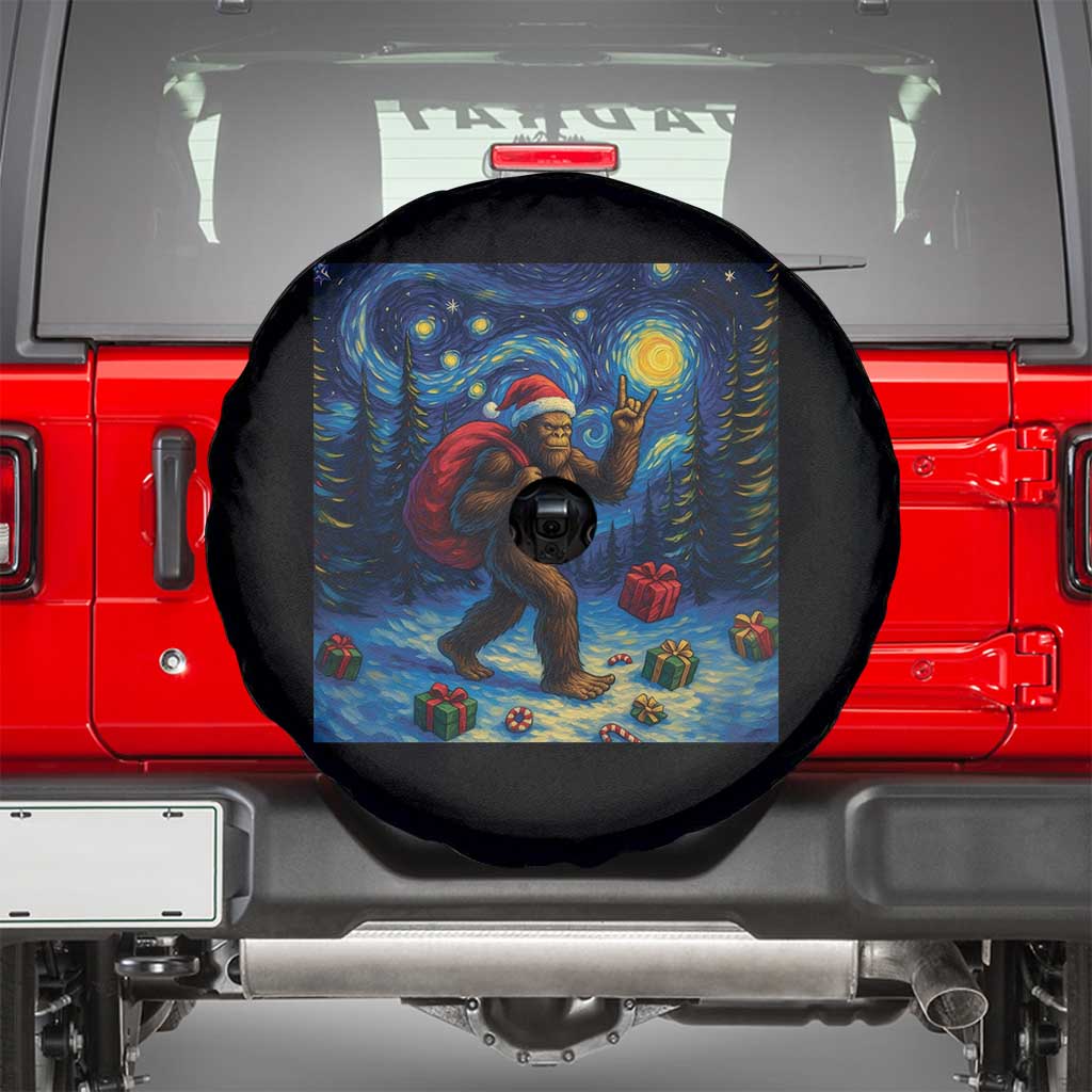 Bigfoot Christmas Spare Tire Cover Starry Night Van Gogh - Wonder Print Shop