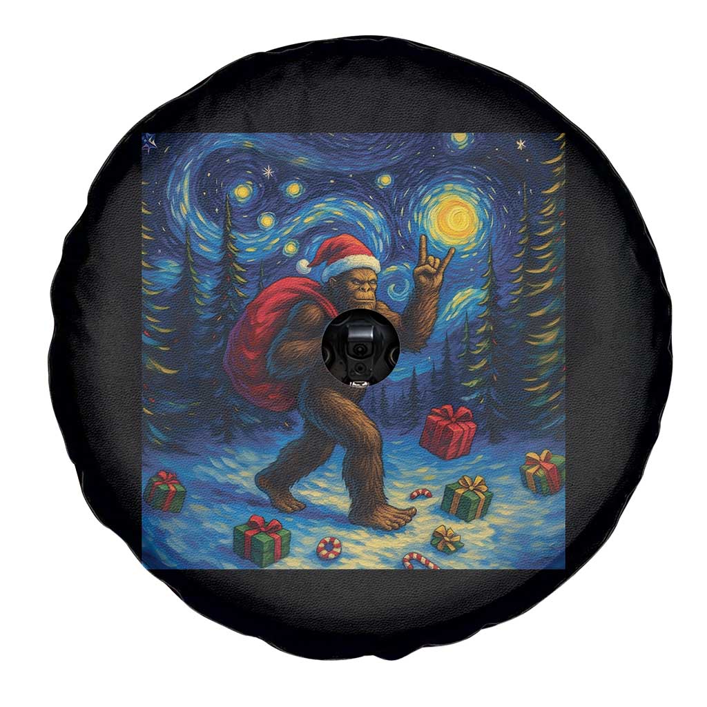 Bigfoot Christmas Spare Tire Cover Starry Night Van Gogh - Wonder Print Shop