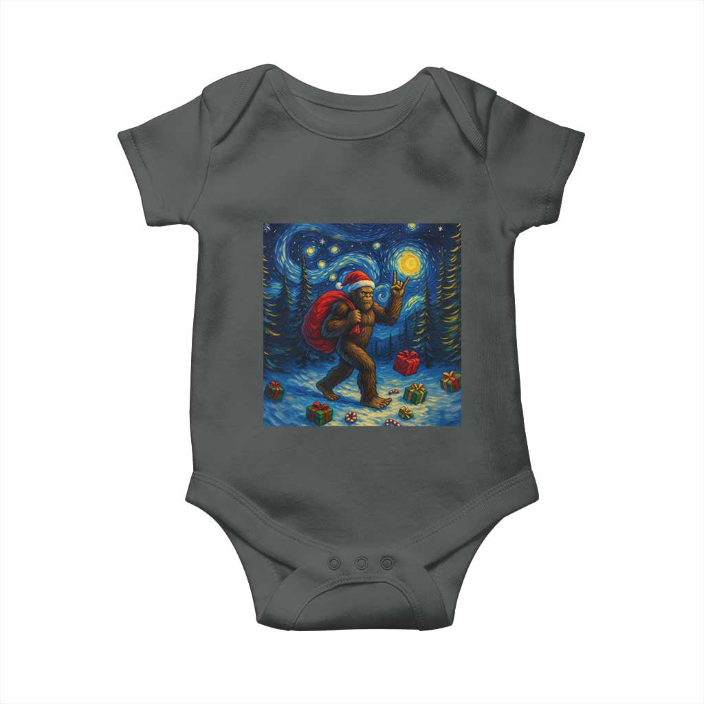 Bigfoot Christmas Baby Onesie Starry Night Van Gogh - Wonder Print Shop
