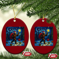 Bigfoot Xmas Ceramic Ornament Starry Night Van Gogh - Wonder Print Shop