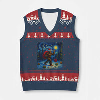 Bigfoot Xmas V-Neck Knit Sweater Vest Starry Night Van Gogh - Wonder Print Shop