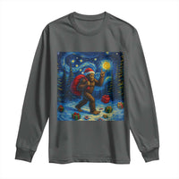 Bigfoot Christmas Long Sleeve Shirt Starry Night Van Gogh - Wonder Print Shop