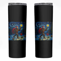Bigfoot Christmas Skinny Tumbler Starry Night Van Gogh - Wonder Print Shop
