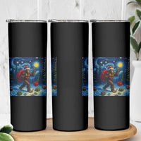 Bigfoot Christmas Skinny Tumbler Starry Night Van Gogh - Wonder Print Shop