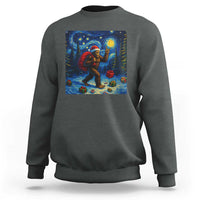 Bigfoot Christmas Sweatshirt Starry Night Van Gogh - Wonder Print Shop
