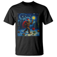 Bigfoot Christmas T Shirt Starry Night Van Gogh - Wonder Print Shop