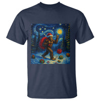Bigfoot Christmas T Shirt Starry Night Van Gogh - Wonder Print Shop