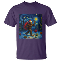 Bigfoot Christmas T Shirt Starry Night Van Gogh - Wonder Print Shop