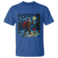Bigfoot Christmas T Shirt Starry Night Van Gogh - Wonder Print Shop