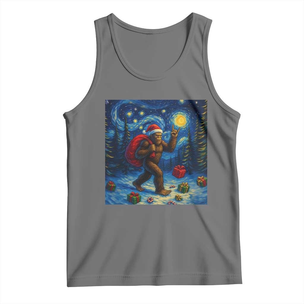 Bigfoot Christmas Tank Top Starry Night Van Gogh - Wonder Print Shop