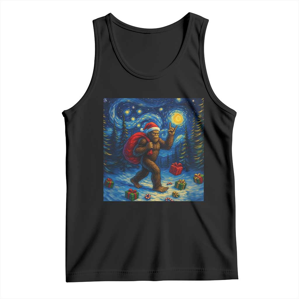 Bigfoot Christmas Tank Top Starry Night Van Gogh - Wonder Print Shop