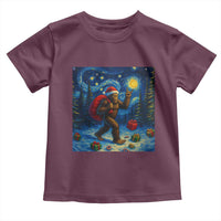 Bigfoot Christmas Toddler T Shirt Starry Night Van Gogh - Wonder Print Shop