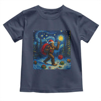Bigfoot Christmas Toddler T Shirt Starry Night Van Gogh - Wonder Print Shop