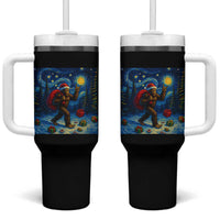 Bigfoot Christmas Tumbler With Handle Starry Night Van Gogh - Wonder Print Shop
