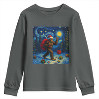 Bigfoot Christmas Youth Sweatshirt Starry Night Van Gogh - Wonder Print Shop