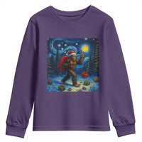 Bigfoot Christmas Youth Sweatshirt Starry Night Van Gogh - Wonder Print Shop