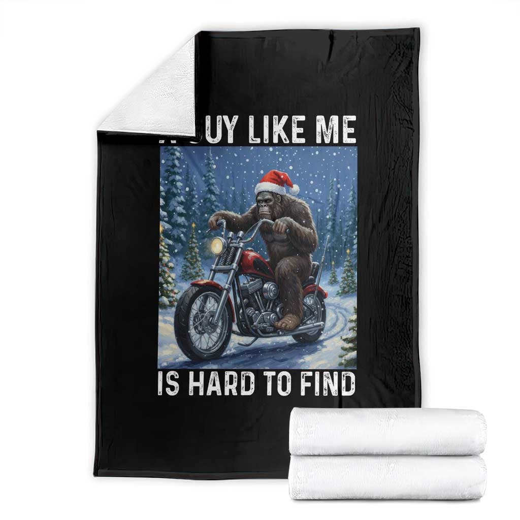 Funny Bigfoot Motorcycle Christmas Throw Blanket A Guy Like Me Is Hard To Forest Find - Wonder Print Shop