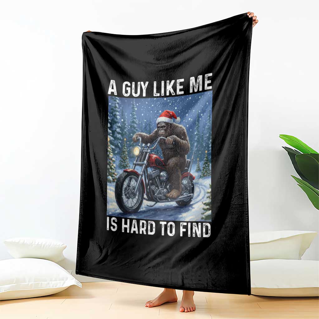 Funny Bigfoot Motorcycle Christmas Throw Blanket A Guy Like Me Is Hard To Forest Find - Wonder Print Shop