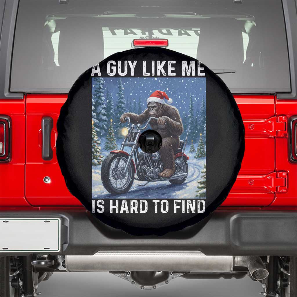 Funny Bigfoot Motorcycle Christmas Spare Tire Cover A Guy Like Me Is Hard To Forest Find - Wonder Print Shop