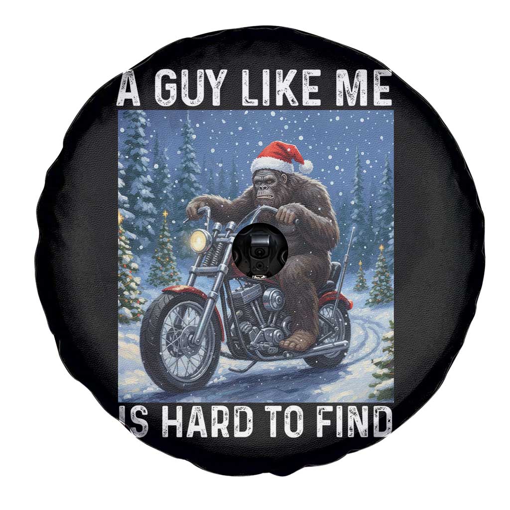 Funny Bigfoot Motorcycle Christmas Spare Tire Cover A Guy Like Me Is Hard To Forest Find - Wonder Print Shop