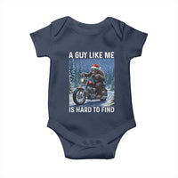 Funny Bigfoot Motorcycle Christmas Baby Onesie A Guy Like Me Is Hard To Forest Find - Wonder Print Shop