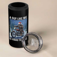 Funny Bigfoot Motorcycle Christmas 4 in 1 Can Cooler Tumbler A Guy Like Me Is Hard To Forest Find - Wonder Print Shop