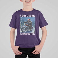 Funny Bigfoot Motorcycle Christmas T Shirt For Kid A Guy Like Me Is Hard To Forest Find - Wonder Print Shop
