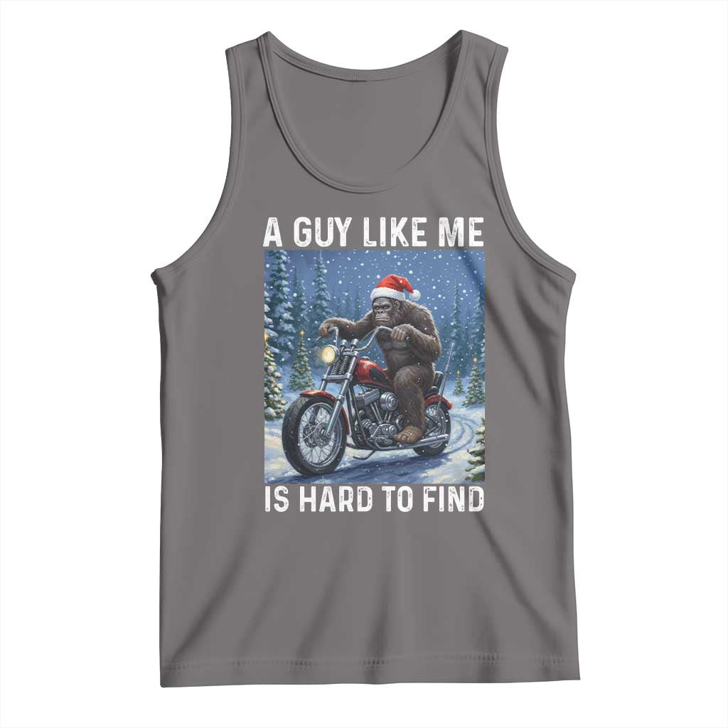 Funny Bigfoot Motorcycle Christmas Tank Top A Guy Like Me Is Hard To Forest Find - Wonder Print Shop