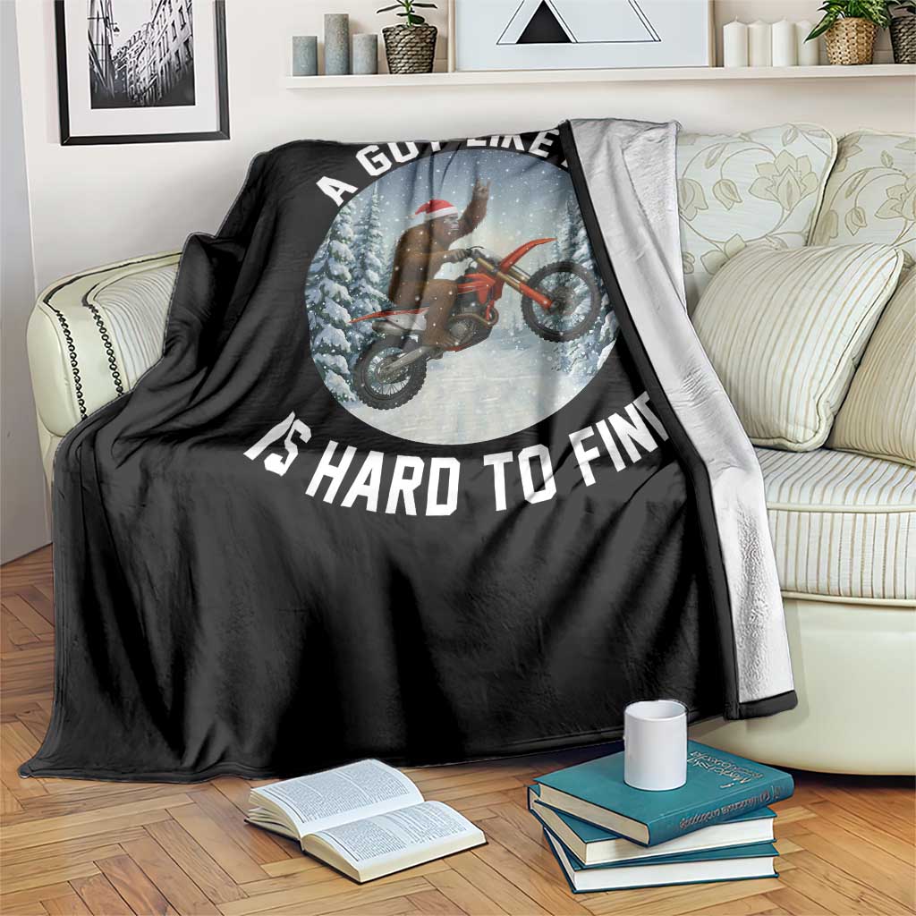 Funny Bigfoot Motorcycle Christmas Throw Blanket Sasquatch Rock On Hand Xmas - Wonder Print Shop