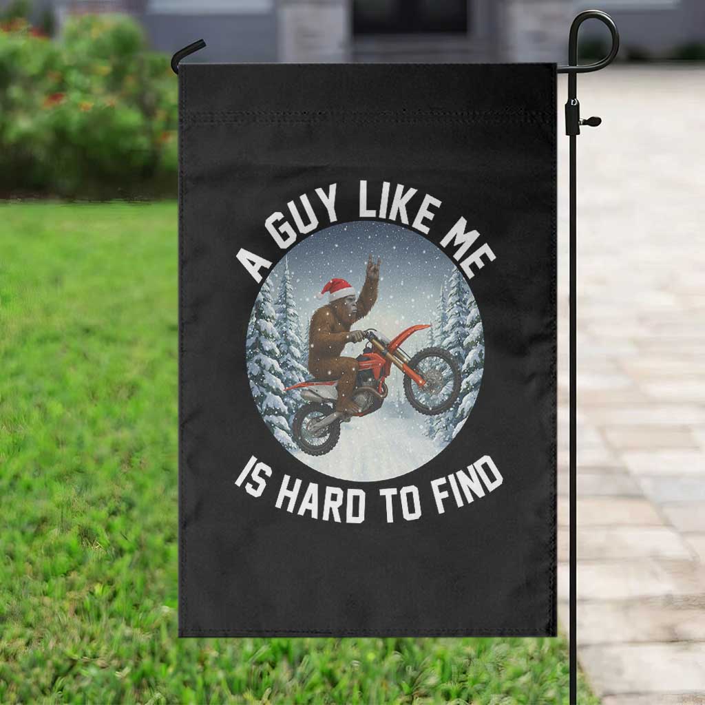 Funny Bigfoot Motorcycle Christmas Garden Flag Sasquatch Rock On Hand Xmas - Wonder Print Shop