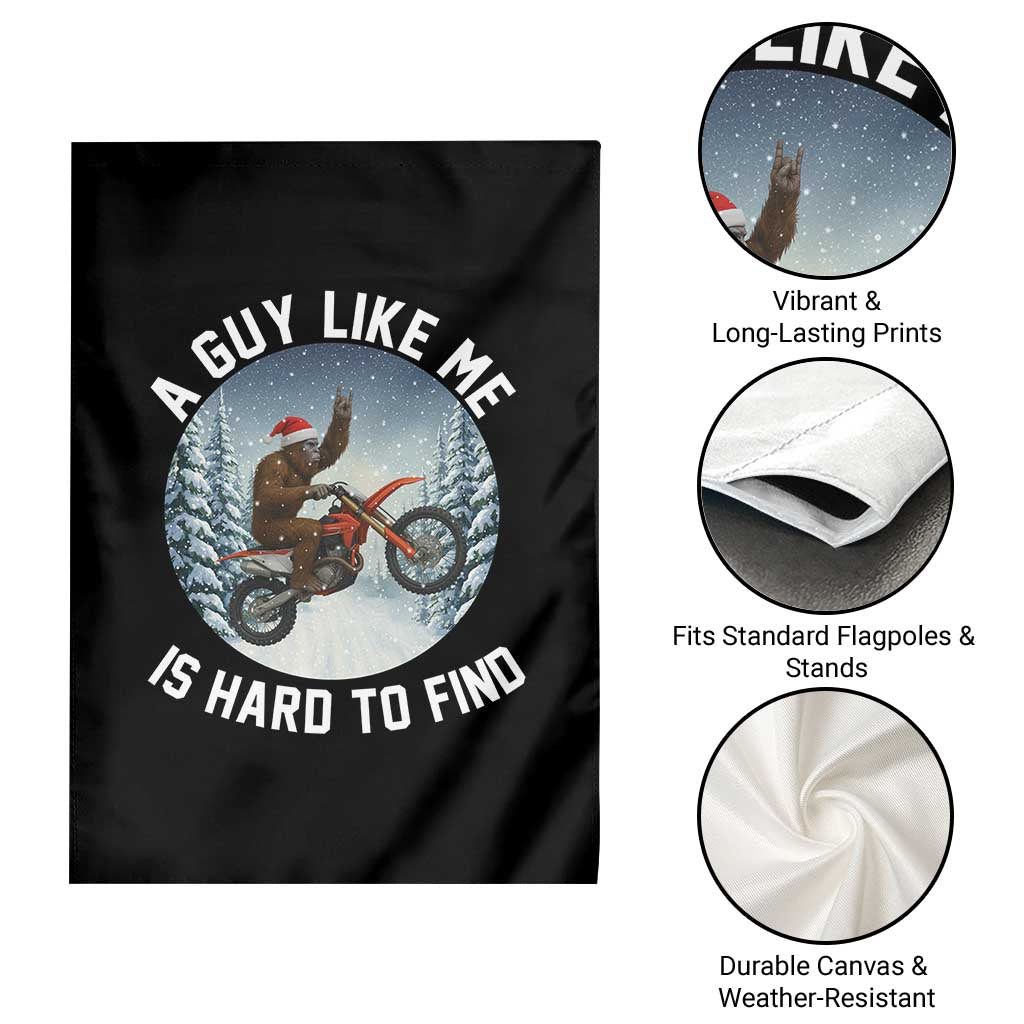Funny Bigfoot Motorcycle Christmas Garden Flag Sasquatch Rock On Hand Xmas - Wonder Print Shop