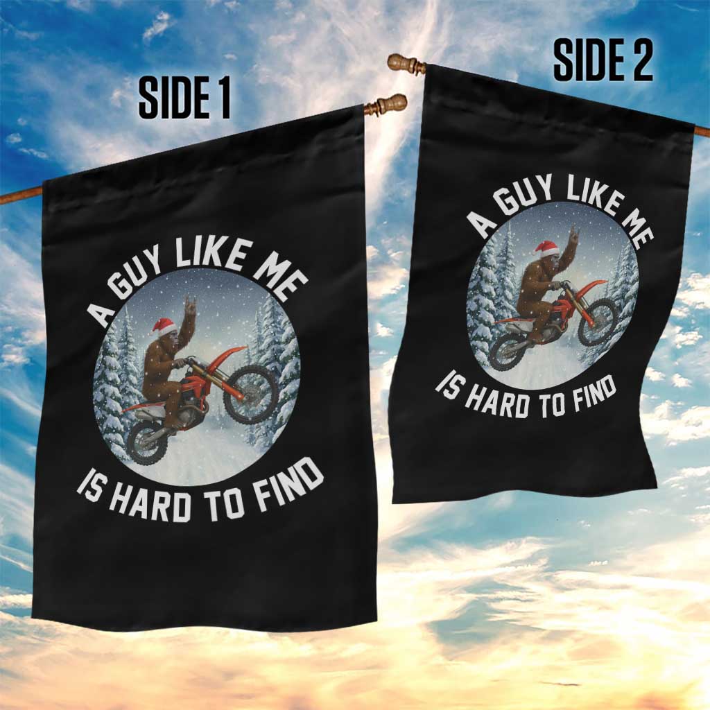 Funny Bigfoot Motorcycle Christmas Garden Flag Sasquatch Rock On Hand Xmas - Wonder Print Shop